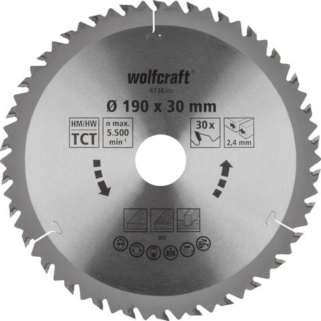 Lame de Scie Circulaire Ø 190 Mm, Ct, Alésage 30 Mm, 30 Dents, Surface Poncée, Denture Sablée Et Alternée argent (1/5)