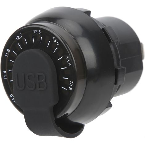 Universelles Kfz-Ladegerät mit zwei USB-Schnellanschlüssen, Farbdisplay und Voltmeter für Fahrzeuge, Boote, Wohnmobile und Motorräder (1/5)