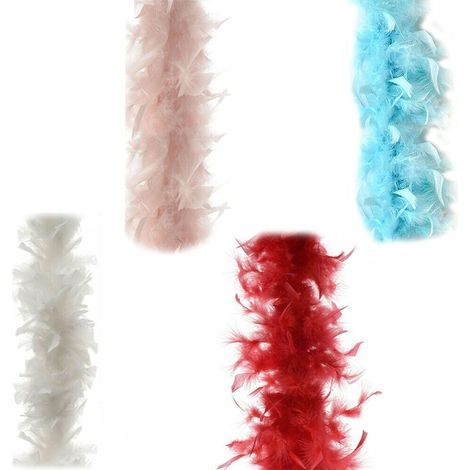 Ghirlanda boa piume bianco rosa celeste azzurro rosso addobbi albero di natale decorazioni natalizie accessorio costume - colorigenerali: ROSA (1/5)