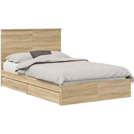 Maison Exclusive - Letto con Contenitore con testiera Rovere Sonoma 120 x 200 cm