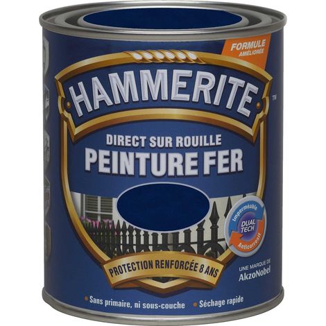 Peinture Direct Sur Rouille Martelée Bleu Nuit 0,75 L - Hammerite