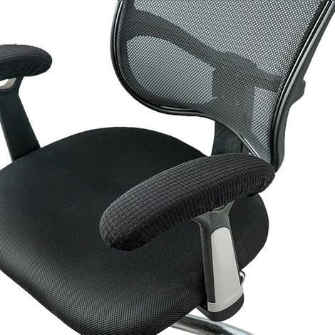 Fundas para reposabrazos de sillas de oficina，protectores de reposabrazos，cojines para codos y antebrazos，protectores de asiento elásticos，negro (1/4)