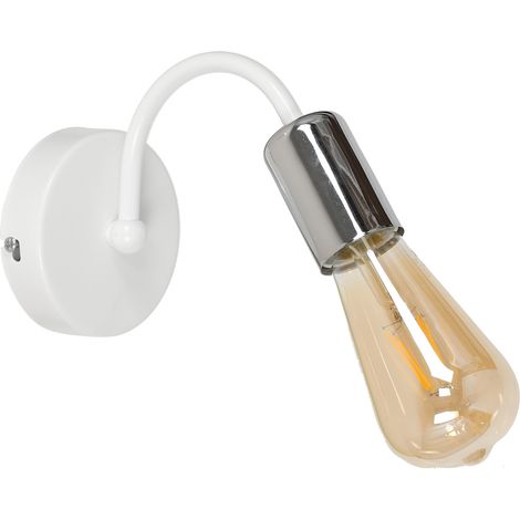 Applique murale loft blanc/chrome Dow E27 15W Luminex