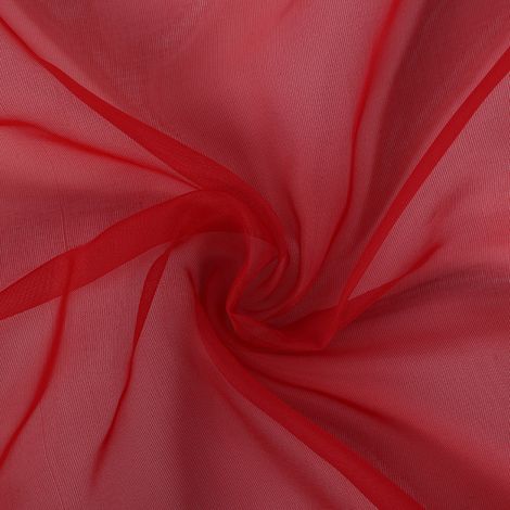 Rideau voilage pour fenêtre de chambre ou balcon (rouge) (1/5)
