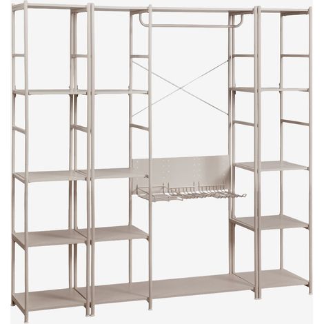 SKLUM Offenes 3-teiliges Modulares Schrankelement mit 2 Regalen aus Eisen Elviah Moka Braun                                  