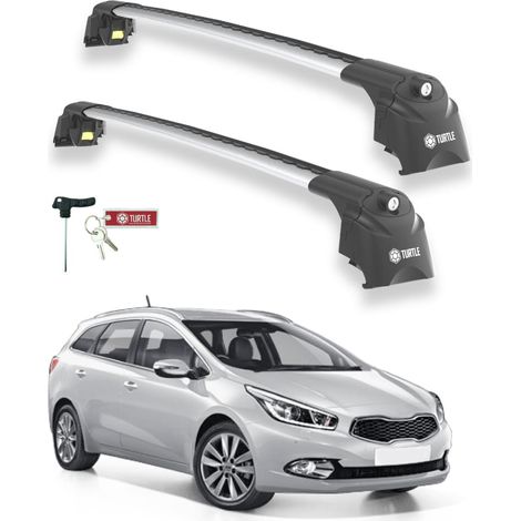 TURTLE kompatibel mit Kia Ceed Sportswagon (Jd) 2013-2018 Dachträger Air2 Grau (1/5)