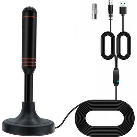 Noir - Antenne récepteur de télévision par satellite, petite antenne de télévision, étanche, DVB T, Plug and (1/4)