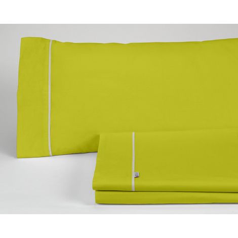 Juego de sábanas liso color pistacho - Cama de 135/140 (3 piezas) -50% algodón / 50% poliéster - 144 hilos. Gramage: 115 (1/5)