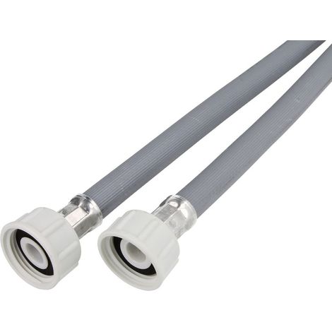 Tuyau de raccordement plastique 3/8’’ 2000 mm, raccords droit 3/4’’