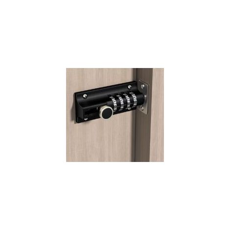 Loquet de Verrouillage à Combinaison Verrou à Combinaison à 4 Chiffres Verrou de Porte à Code Mécanique Serrure Sans Clé Glissière ,noir (1/4)