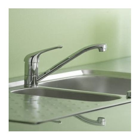 Mitigeur évier de cuisine en Laiton Chromé et bec mobile Cartouche céramique (1/3)