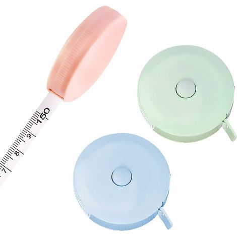 Mètre ruban pour le corps, lot de 3 rubans de 1,8 m, petits, souples et extensibles, pour la mesure des tissus corporels, de la couture et du tricot.