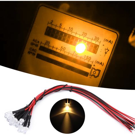 12V vorverdrahtete Leuchtdiode mit 5mm Rundkopf-Highlight-LED, warmweiß (1/5)