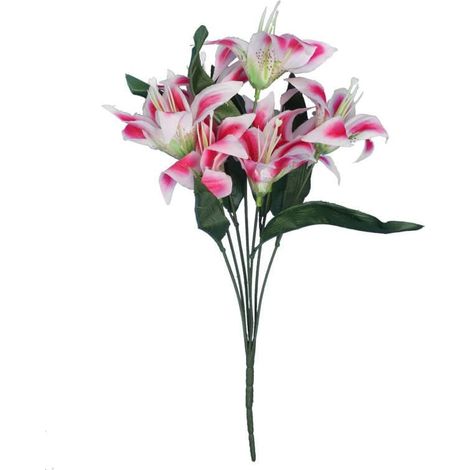 Bouquet de 7 lys rose pâle, 34 cm (1/3)