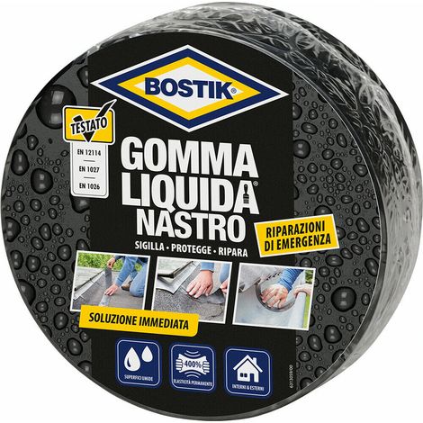 BOSTIK Gomma Liquida Nastro Rotolo Sigillante per Infiltrazioni da 7,5 cm X 5 mt (1/10)