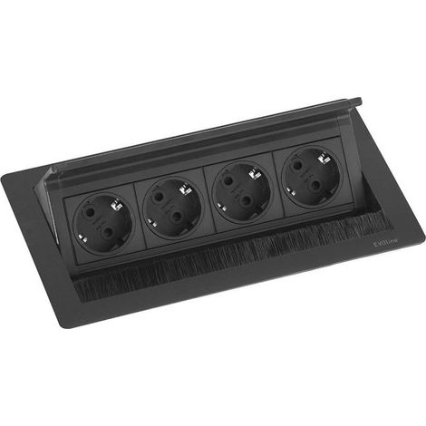 EVOline Flip Top Push M 4xSchuko, nero