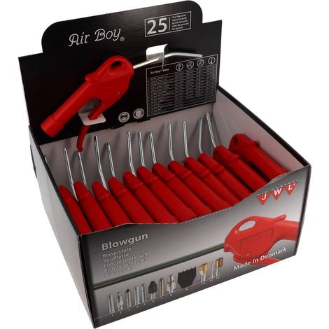 PRESENTOIR DE 25 SOUFFLETTES BUSE COURBE Ø6MM CEDREY