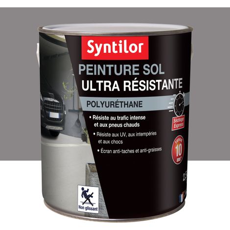 Syntilor – Peinture sol ultra résistante 2,5L – Résine polyuréthane – Non glissante NF EN 13036-4 – Séchage express – Pour béton et bois (1/3)