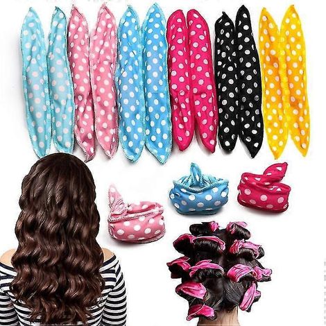 12 fers à friser de nuit pour cheveux longs (6 couleurs) (1/5)