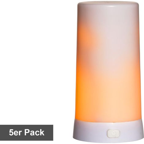 Star Trading LED Tischkerze ,Diner‘ , Erweiterungsset ohne Micro-USB Ladekabel, 5 Stück, weiß