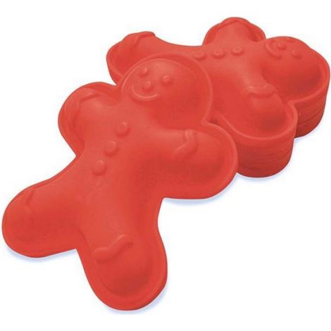Moule En Silicone - Gingerman - 10,5 X 9,3 Cm - Compatible Four Congélateur Micro-ondes Lave-vaisselle - 6 Pièces (1/3)