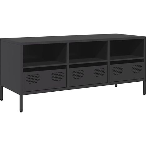 Mobile TV Armadietto TV Mobile Porta TV Nero 101,5x39x43,5 cm in Acciaio Laminato a Freddo (1/5)