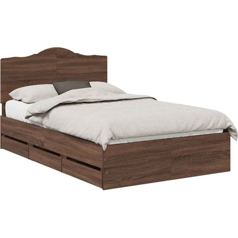 Maison Exclusive - Struttura del letto con cassetto Quercia marrone 120 x 190 cm