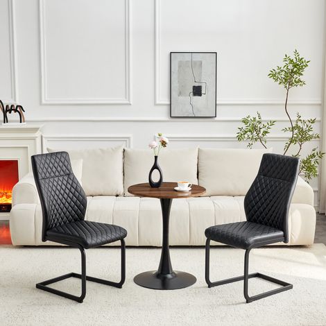 DESMIU Table de salle à manger ronde avec 2 chaises, 1 plateau et 2 sièges rembourrés, pour salle à manger, salon (1/5)
