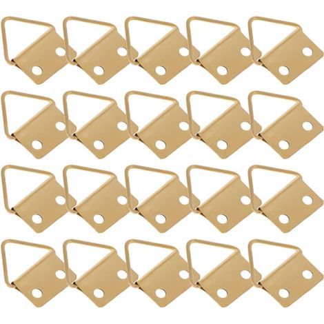 150 Pièces Boucles Triangulaires Métalliques pour Cadres Photo Kit Fixation Murale pour Tableaux et Peintures Accrochage Invisible avec Vis (1/5)