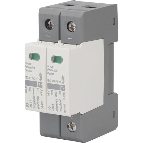 Dispositif de protection contre les surtensions photovoltaïques 2P CC, disjoncteur de protection contre la foudre 500 V CC 20-40 kA (1/5)