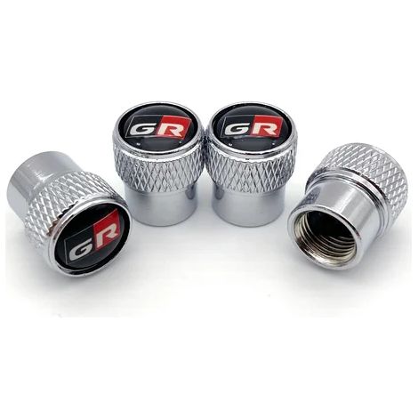 (Type D Argent) 4 bouchons de valve de pneu antivol pour voiture, compatibles avec GR Sport, Gazoo Racing, RAV4, C-HR, Mirai, Prado et Avensis. Accessoires (1/5)