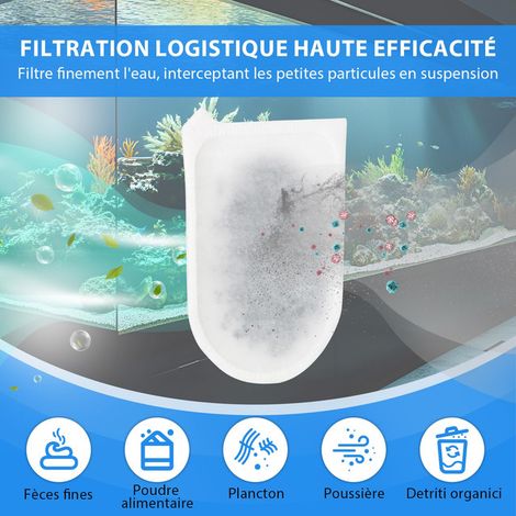 12x Cartouches de Filtration pour Filtre Aquarium, Tampons Filtrants de Rechange pour Eau Claire, Set de 12 Pièces