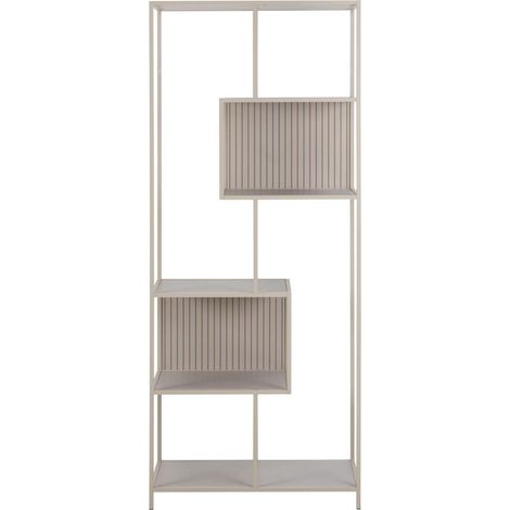 Bibliothèque scandinave en métal grège 5 tablettes - BARRY (1/5)