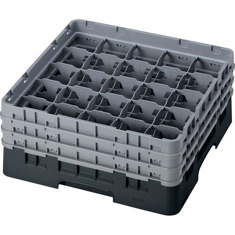 Casiers de lavage - haut max 17.4 cm - 50 x 50 x 22.5 cm - Noir - Lot de 3 - Cambro