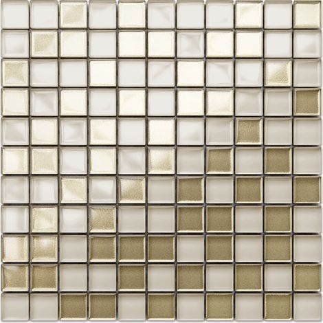 Ilcom mosaico in vetro su rete per bagno e cucina 30cm x 30cm - Macchiato (1/5)