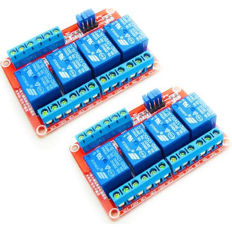 12V 4-Kanal-Relaismodul – 2 Stück – Opto-Isolation – High/Low-Trigger – Automatisierung (1/4)