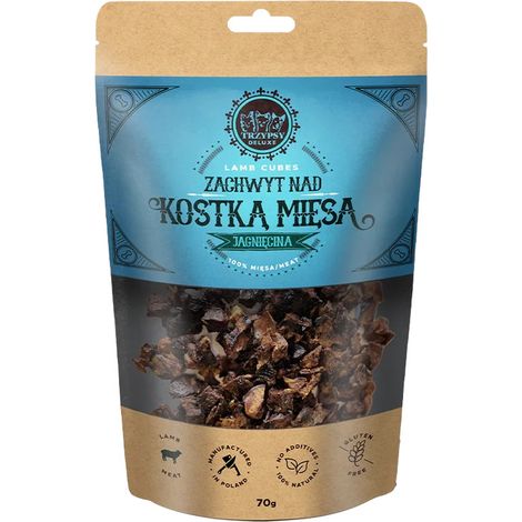 Friandises pour chiens Trzypsy Deluxe, cubes de viande d'agneau 70 g
