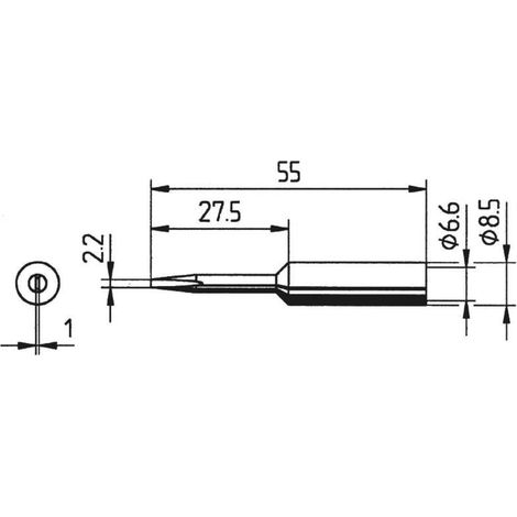 Ersa 0832KDLF Punta di saldatura Forma a scalpello, prolungata Dimensione punta 2.2 mm Contenuto 1 pz. (1/3)