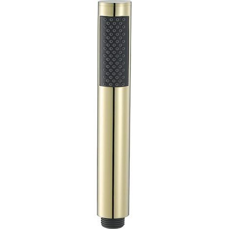 BRAVIX Pommeau Douche Haute Pression Douchette à Main Laiton Ronde Pomme de Douche Anti Calcaire Economiser d'eau Douchette Douche G1/2,Titanium Gold (1/5)