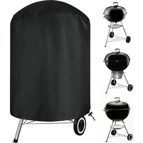 Charcoal Grill Cover, Heavy Duty Waterproof Outdoor Smoker Cover, Round Grill Cover, Fits Most Charcoal Grills - 27.5 x 27.5 Inch (1/4)