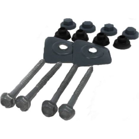 Kit de 50 fixations et étanchéité tuile PVC - Coloris - Gris