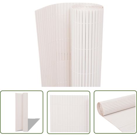 The Living Store Gartenzaun Doppelseitig 90×500 cm Weiß - Gartenzaun - PVC-Zaun - Weisser Zaun - Sichtschutz - Balkonschutz (1/5)