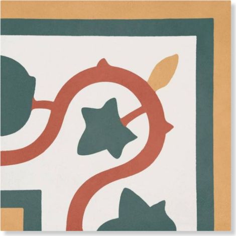Carreau de ciment véritable Angle Frise Bogy 20x20x1,6 cm (à l'unité) - RO'MA NATURE