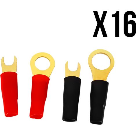 16 Fiches terminal - 1 x Rouge 8 mm - 1 x Noir 10 mm - Cougar C.ASS CT10