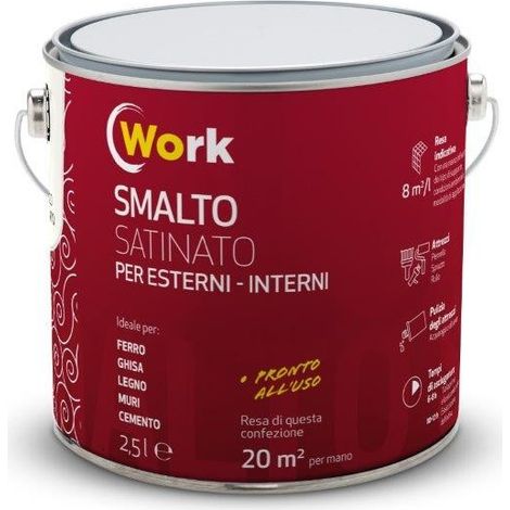 WORK SMALTO SOLVENTE 2,5LT BIANCO SATINATO
