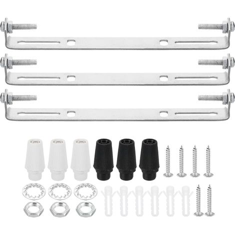 165mm Ceiling Plate Kit, 3 Sets of Mounting Bracket for Light Fixture, Cross Bar Wall or Ceiling Light with Screws and 2 Color Caps (1/5)