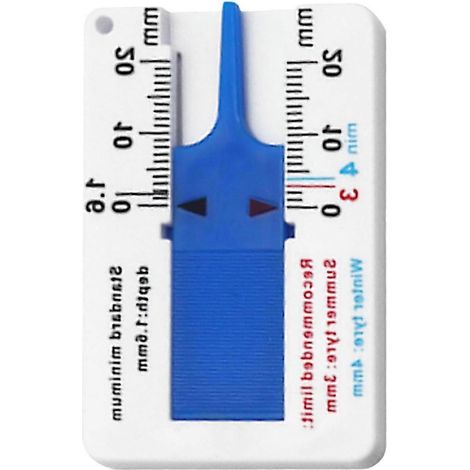 Jauge de profondeur de pneu portable à lecture facile, bleue, outil de mesure réglable (1/5)