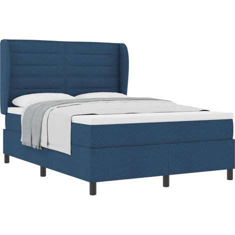 Maison Exclusive - Letto a molle con materasso Blu 140 x 190 cm Tessuto