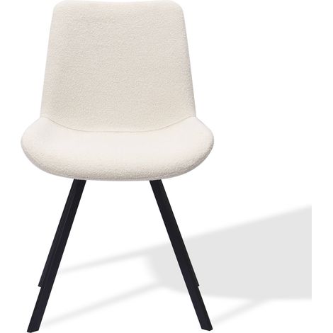 CHICFURN Sedie da pranzo girevoli 50x51x85 cm tessuto bianco, gambe in metallo, set 2 (1/5)