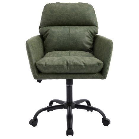 Similicuir hauteur réglable, convient au bureau, à la chambre, à la coiffeuse et autres environnements Verte.